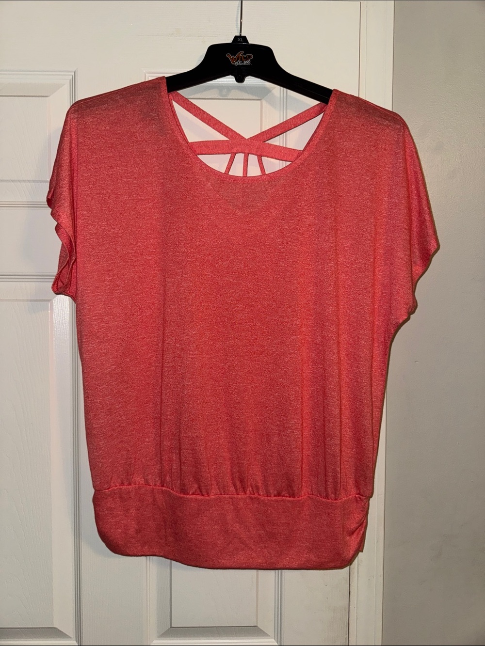 Apt. 9 Coral Short Sleeve Top with Strappy Back
